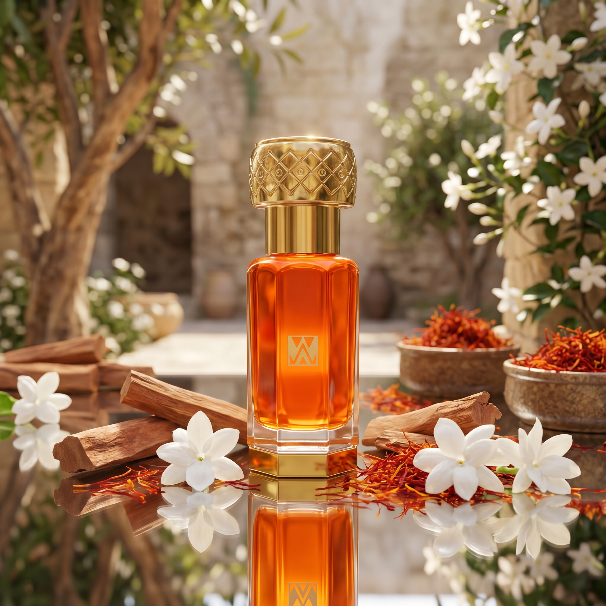 Santal, safran et jasmin