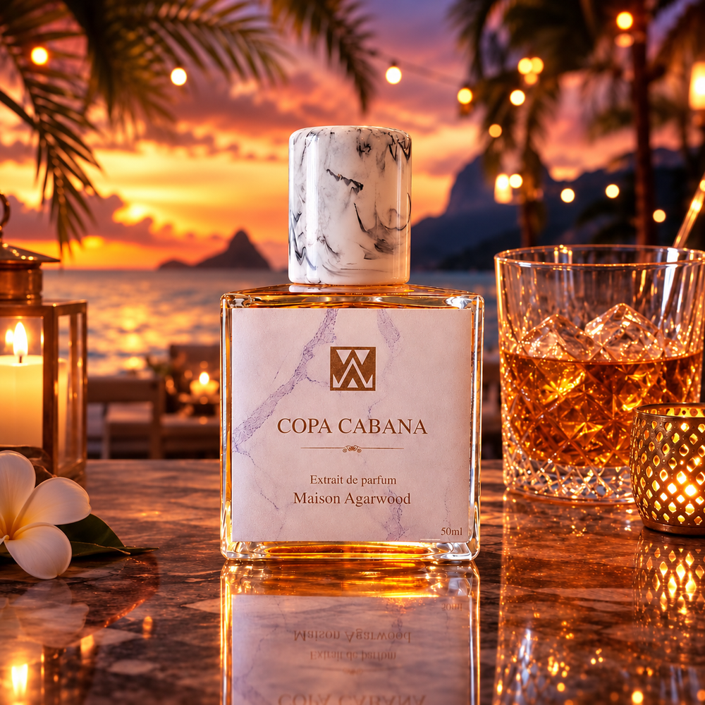 Copa Cabana de Maison Agarwood — flacon et décor du parfum